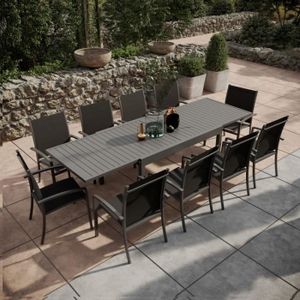 Ensemble table et chaise de jardin Table de jardin extensible aluminium 135/270cm + 1