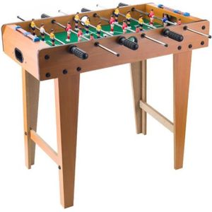 Relaxdays Baby-foot mini baby-foot de table enfants adulte jeu de table  soccer de voyage lxP 69 x 37 cm, vert-marron