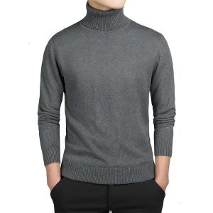 Jessboyy Turtleneck Manches Longues Running Homme,Chemise Homme Manches Longues Hiver Solid Colour Stretch Slim Fit Bottoming Top Pull Col Roulé Homme