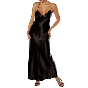 Femme Vêtements Vêtements de nuit Nuisettes et chemises de nuit Nuisette en satin à armatures avec lanières Lost Ink en coloris Noir 