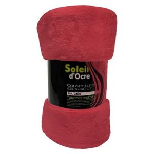 Linder 5074 Couverture extra douce Polyester Rouge 220 x 240 cm 