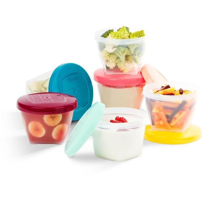 Mini Pots de congélation en plastique pour bébé, 4/6 pièces, boîtes de  rangement au congélateur