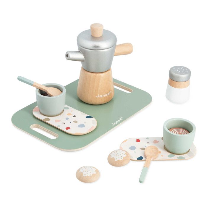 SUNNIMIX Machine à expresso pour ensembles de cuisine, faire semblant de  jouer en bois cafetière jouet pour enfants jouets éducatifs