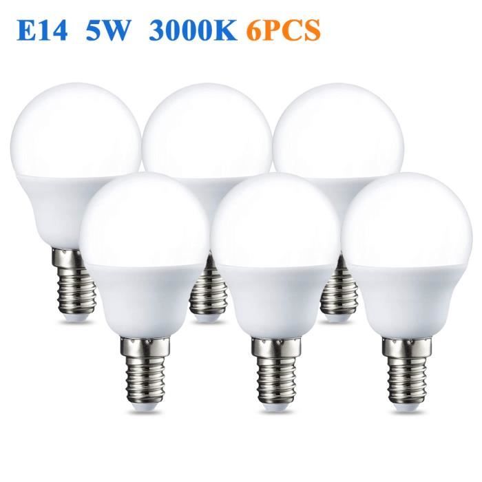Lot de 5 Ampoules LED E14 5.5W Eq 40W P45 Petit culot vis Température de