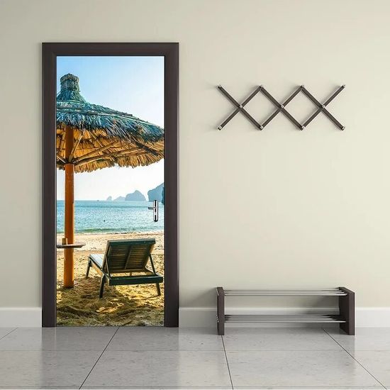 Autocollant Porte Trompe-l'œil Forêt - 90x200 Cm - PVC Adhésif Imperméable - Déco Cuisine, Salle De Bain