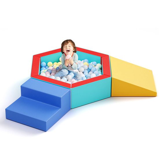 Parcours Motricité En Mousse Pour Bébé – Blocs D’escalade Souples – Housse En Cuir, Crochets – Charge 50 Kg