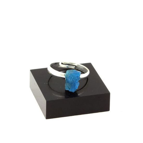 Bague En Argent Avec Apatite (Saphir) - Taille 56-57 - Pierre Bleue Ovale 29x15 Mm - Neuf Sans Boîte