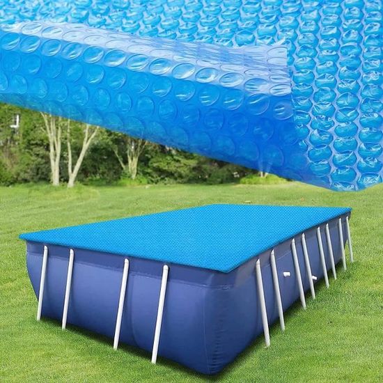 Bâche Solaire Piscine Rectangulaire - Couverture à Bulles Chauffante Anti-UV | 549x274 Cm | 115 µm