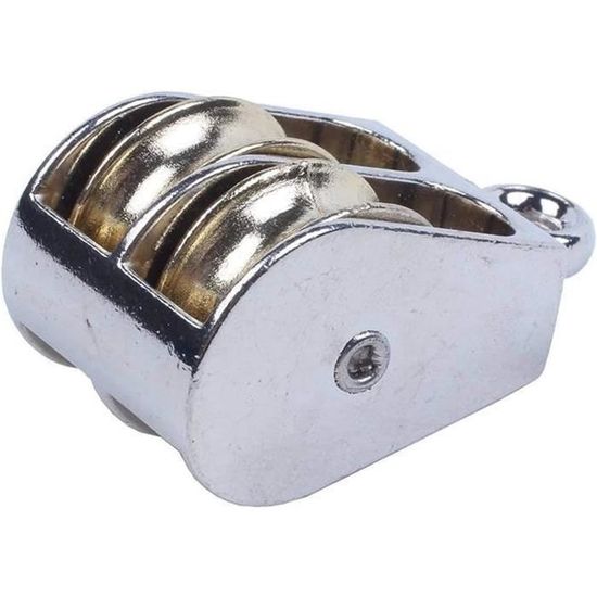 Poulie à œil Fixe 1 Galet En Acier Nickelé - 37 Mm - Pour Systèmes De Levage Ou Guidage