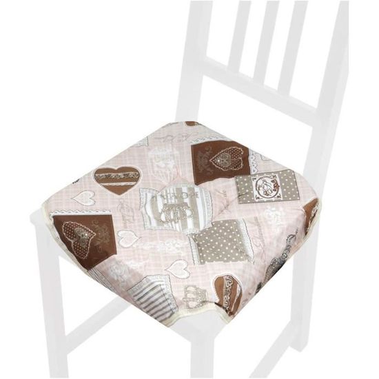 ROSA172 Coussin De Chaise Matelassé 40x40x4 Cm – 100% Fabriqué En Italie – Coton Doux Lavable – Fixation Ailettes Cuisine & Salle à Manger