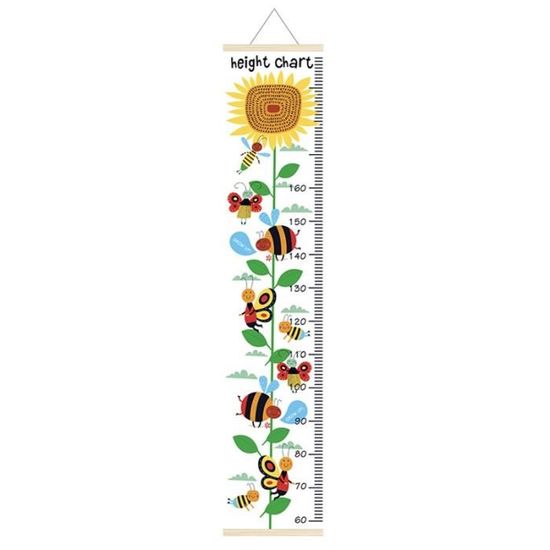 Toise Murale En Bois Pour Enfants QINGZY - Règle De Croissance Amovible 12.3x35.4cm - Avec Autocollants - Décoration Chambre Bébé - Cadeau Naissance, Anniversaire - 5