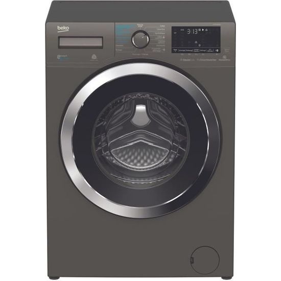 Lave linge séchant Beko HTV8736XC1M STEAMCURE Gris Contour Hublot Chrome Cdiscount