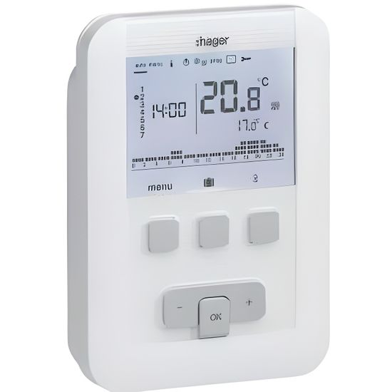 HAGER  Thermostat d'ambiance programmable digital 230V 7 jours  EK530