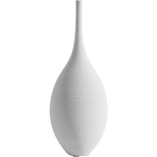 Vase Conique En Céramique Blanc 22cm - Déco Minimaliste Pour Salon, Mariage Ou Bureau