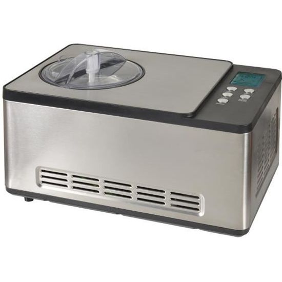 Sorbetière - KITCHEN CHEF ICE-1530PRO - 150W - Cuve aluminium 1,65L - Écran LCD - Noir et argent
