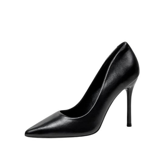 Chaussures Talons Hauts Noires 1/6 - Cuir PU Pour Figurines Soldats 12 Pouces