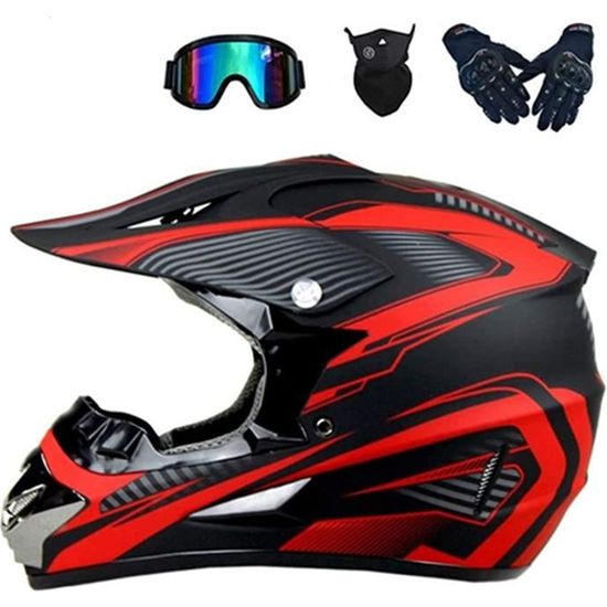 RUMOCOVO® Casque Cross Adulte Accessoire Moto Cross avec Goggle-Gants Moto-Masque, Casques Moto RUMOCOVO® Casque Cross Adulte Accessoire Moto Cross avec Goggle-Gants Moto-Masque, Casques Moto