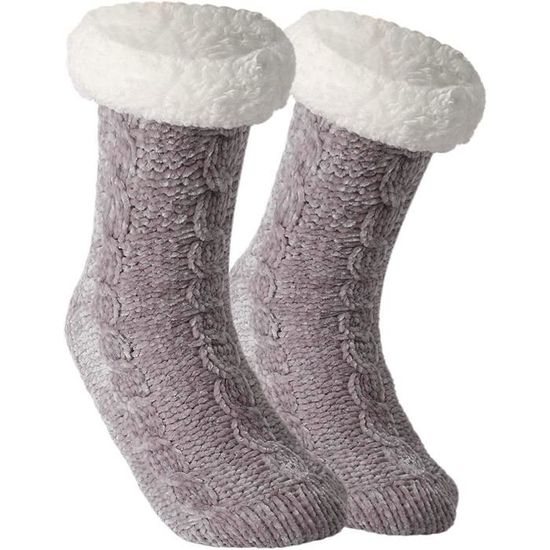 VPbao Chaussette Yoga Socquette Femme Antidérapante Automne Hiver Bleu