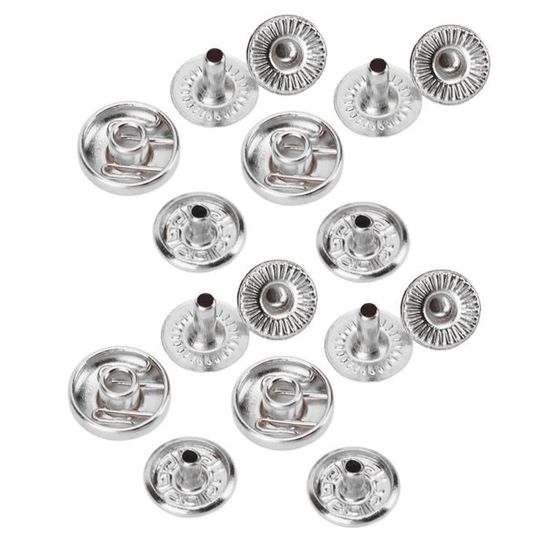 Kit Boutons Pression & Outils par Kurtzy - 80 Boutons Argenté et Bronze - Outils de Fixation er