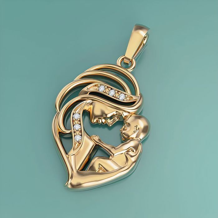 Collier Femme Pendentif Solitaire - Or Jaune 18 Carats Plaqué - Pendentif Rond - 45 Cm
