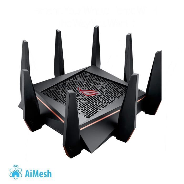 Asus GT-AC5300 ROG Routeur Gaming Wi-Fi Ai mesh / AC 5300 Mbps Triple Bande MU-MIMO avec ROG Gaming Center, Sécurité Game IPS par