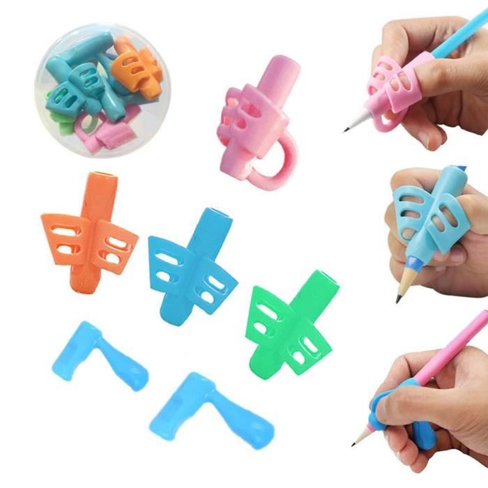 Guides Doigts, Grips pour Crayon Aide Ergonomique à L’écriture Pour Enfants Adultes Besoins Spéciaux Droitiers et Gauchers, 6 PCS