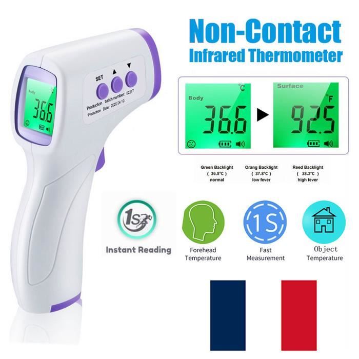 Thermomètre médical infrarouge numérique frontale sans contact Multi-Fonctionnel pour bébé/enfant/adulte/animaux