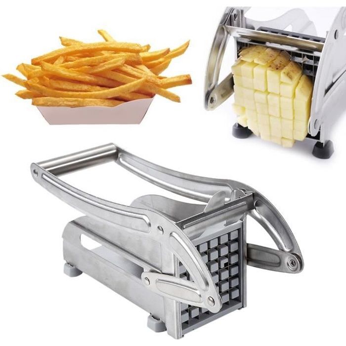 MISS Coupe-Frites et Légumes Professionnel en Acier Inoxydable avec 2 Lames pour Faciliter le Tranchage