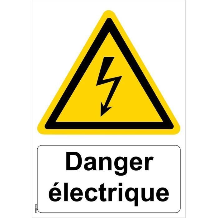 Panneau -Danger électrique- - PVC A5 - Signalisation de securite Ref: PREV010A5