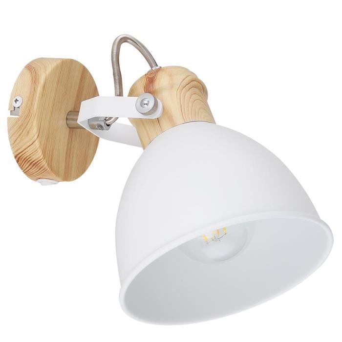 Applique murale à LED, optique bois, spot orientable, L 15 cm, WIHO
