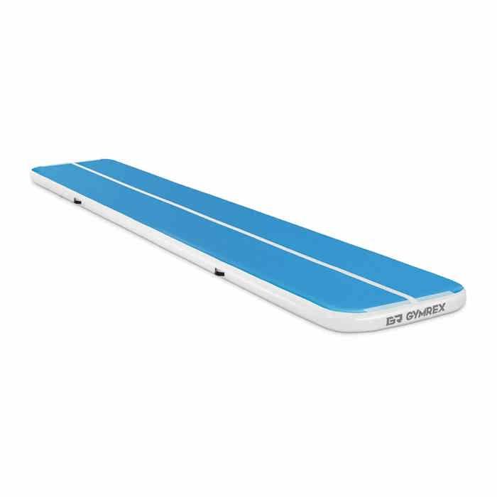 Tapis Gonflable De Gymnastique Yoga Airtrack PVC 600x100x10cm 210kg Bleu-Blanc