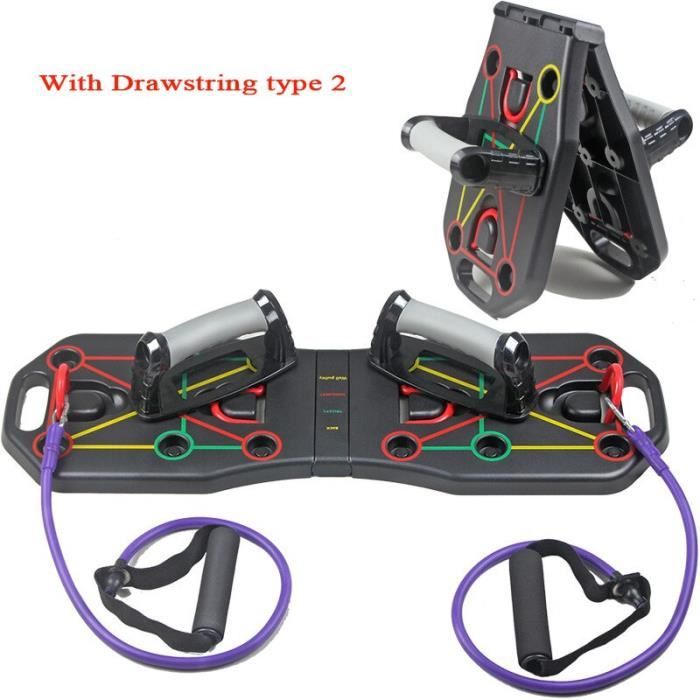 barre pour traction -Exercice musculaire du corps entier support de poussée maison pli...- Modèle: With rope type2 - ZOAMFWZDA08756