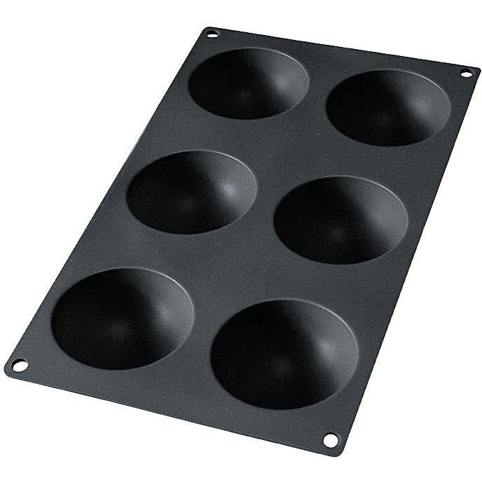 Moule gourmet 6 demi-sphères - silicone, noir