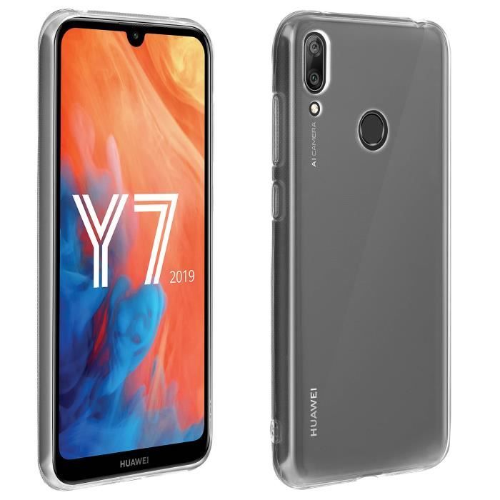 Coque Huawei Y7 2019 Silicone Gel Protection Anti-rayures Ultra-Fine Transparent Blanc