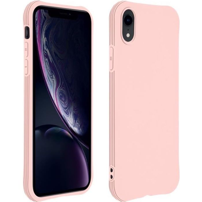 Coque Apple iPhone XR Silicone Flexible Bumper Résistant - rose Rose