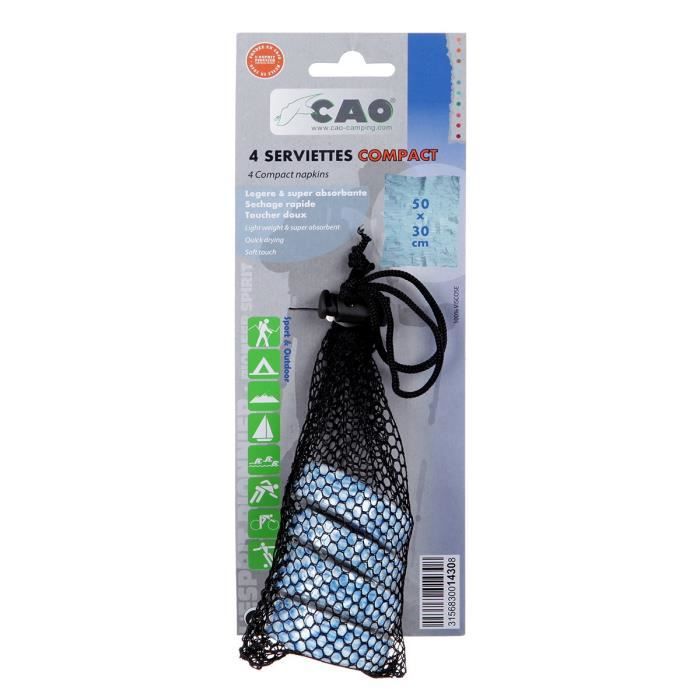 CAO CAMPING Lot de 4 Serviettes compactes - 50 x 30 cm