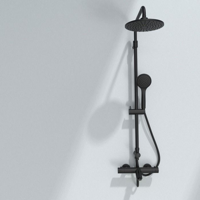 Oneo mitigeur bain-douche thermostatique Essebagno noir mat