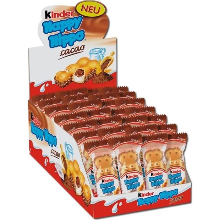 Ferrero Kinder Happy Hippo Snack Cacao Chocolate 28 piéces