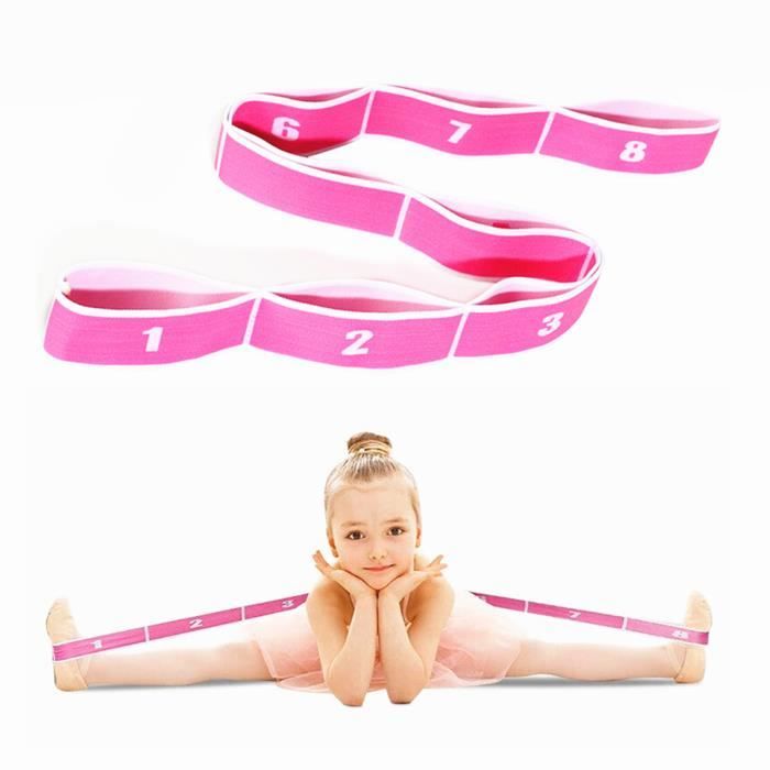 Elastique Musculation Fitness Sport pour Filles Enfants Femmes Danse Latine Yoga Bandes De Résistance Pilates Ceinture Sangle Rose