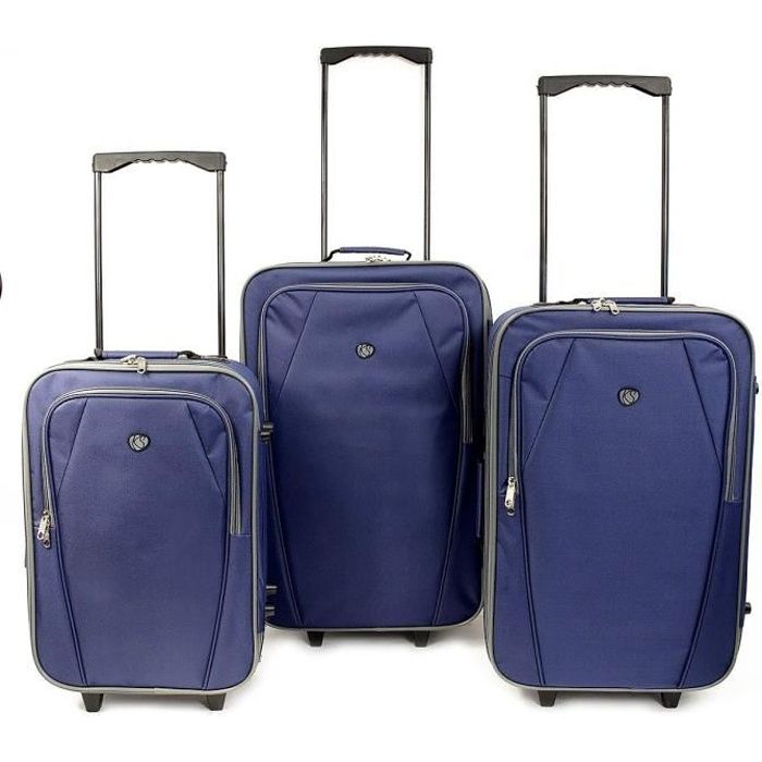 KINSTON Set de 3 Valises Souples Copenhague Bleu