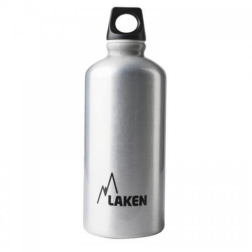 Gourde Futura de Laken avec bouchon à vis, anneau et goulot étroit 600 ml - Argent