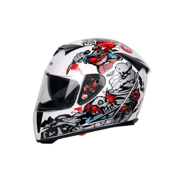 Casque de moto modulable adulte homme-YIELI Scooter femme double visière-noir