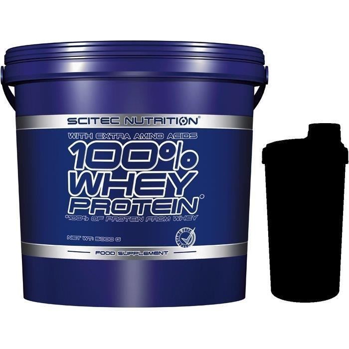 100% Whey protein 5 kg CHOCOLAT - Scitec Nutrition + 1 Shaker OFFERT