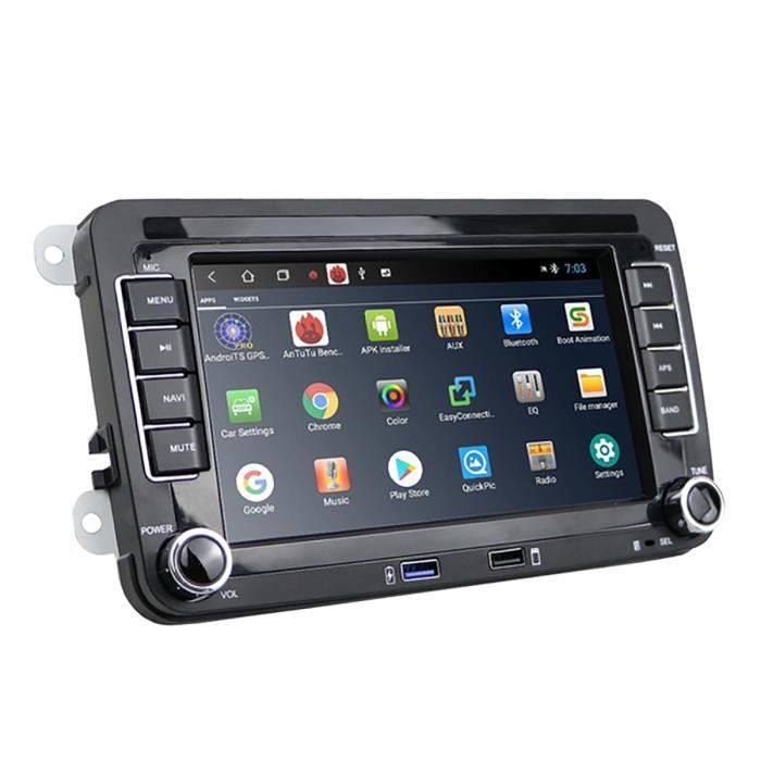 Android 10.0 Radio StéRéO de Voiture 7 Pouces éCran de Contact Voiture MP5 Bluetooth WIFI GPS Charge Port USB RéCepteur Radio FM 1