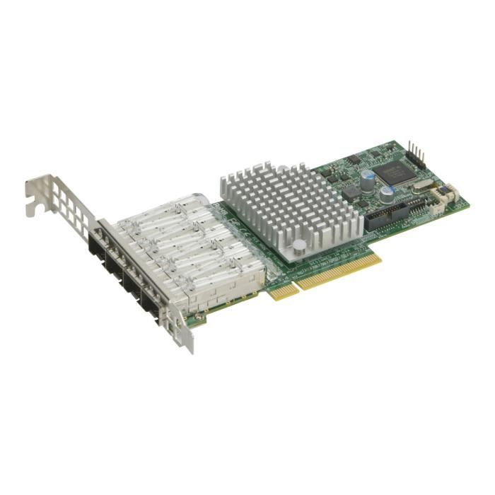 Supermicro Add-on Card AOC-STG-I4S Adaptateur réseau PCIe 3.0 x8 faible encombrement 10 Gigabit SFP+ x 4
