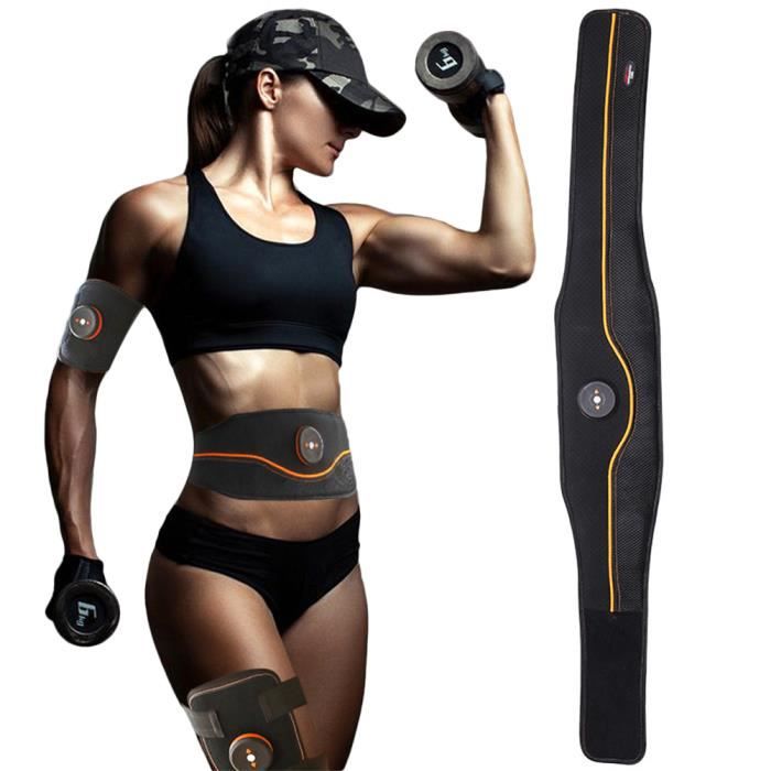 Electrostimulateur Musculaire Entraînement Abdominal Muscle EMS Forme d'exercice Fitness,Ceinture Abdominale USB Charge