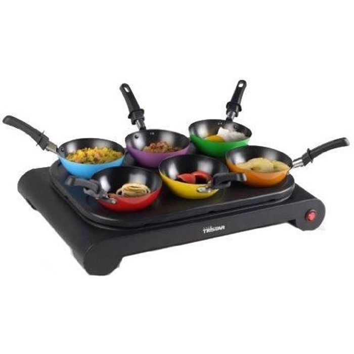 Wok Party Set Tristar BP-2827 - À utiliser aussi comme plancha et crêpière - Puissance : 1 000 W BP-2827