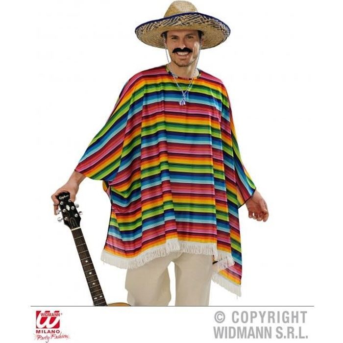 Déguisement poncho mexicain adulte