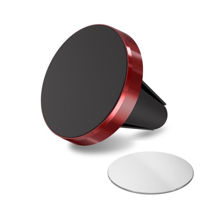 Rouge -GTWIN – Support magnétique de téléphone portable en métal pour voiture, pour iPhone, Samsung, Huawei, Xiaomi, grille d'aérati