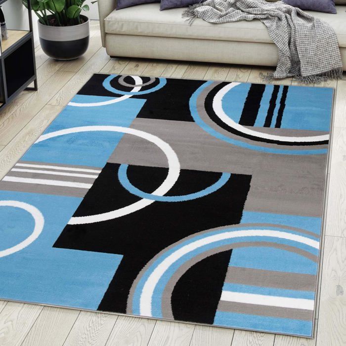 Tapis 160x230 cm OLIVIA Bleu - Tapis salon et chambre